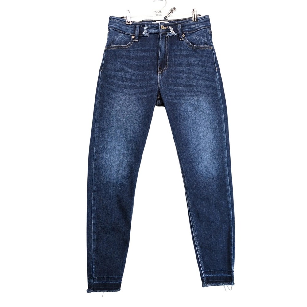 KanCan Ankle Skinny Jeans Women's 9/28 Raw Hem Distressed Stretch Denim 28x26.5"